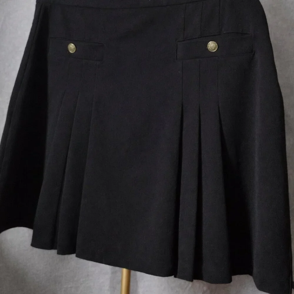 LOFT Black Pleated A-Line Skirt Size 14 Career Classic Stretch - Picture 6 of 6